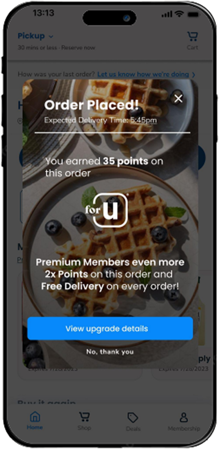 Post-purchase Premium upgrade offer